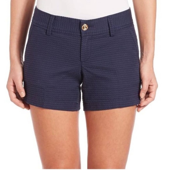 Lilly Pulitzer Pants - LILY PULITZER CALLAHAN JACQUARD SHORTS NAVY BLUE SIZE 2 Summer Preppy Academia